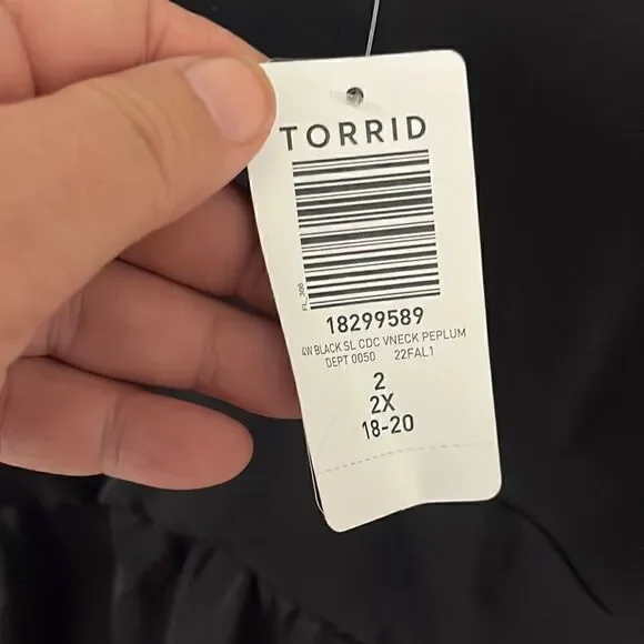 NWT Torrid Black Silky Peplum Camisole Adjustable Straps Women’s 2X 18-20 - Picture 6 of 8